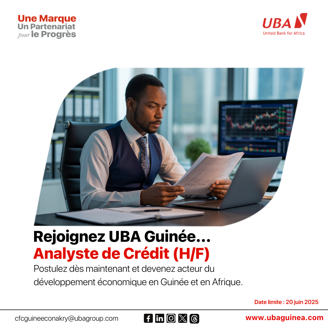 Offre d’emploi : Analyste de Crédit – UBA Guinée recrute !